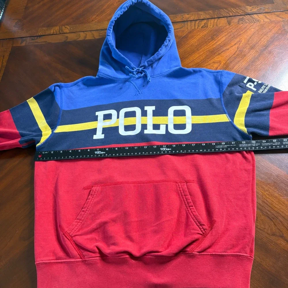 Polo Ralph Lauren Spellout Sport P-93 Hoodie‎ Small Vintage 90's Sweatshirt